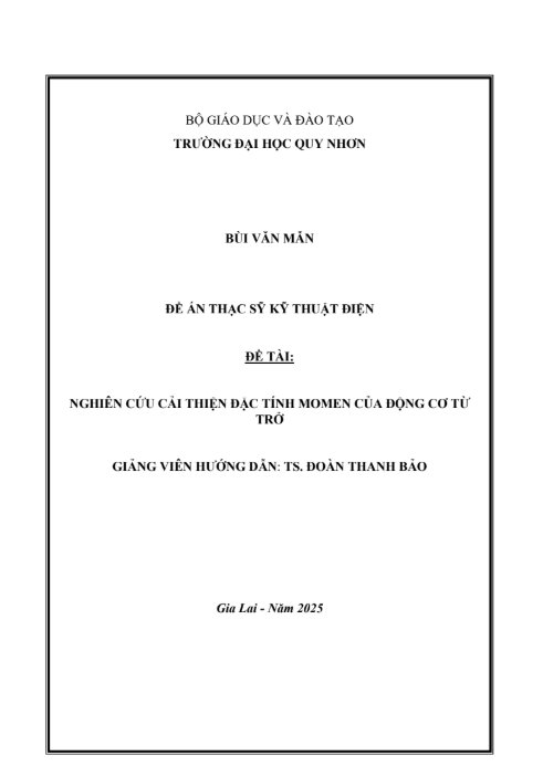 Nghiên cứu cải thiện đặc tính momen của động cơ từ trở