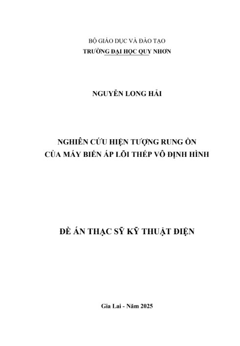 Nghiên cứu hiện tượng rung ồn của máy biến áp lõi thép vô định hình