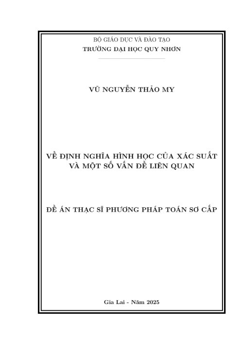 Về định nghĩa hình học của xác suất và một số vấn đề liên quan