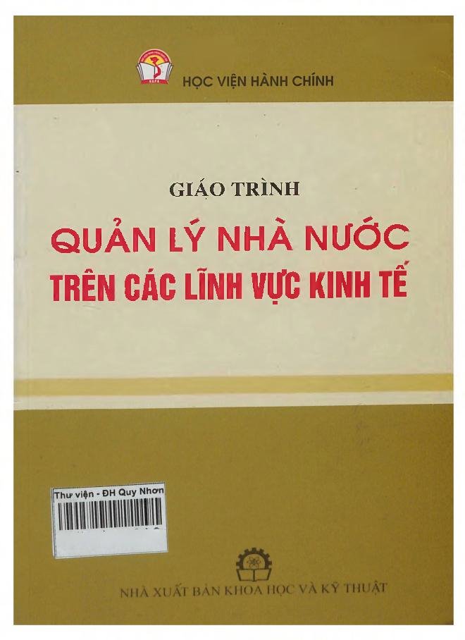 Giáo trình Quản lý nhà nước trên các lĩnh vực kinh tế