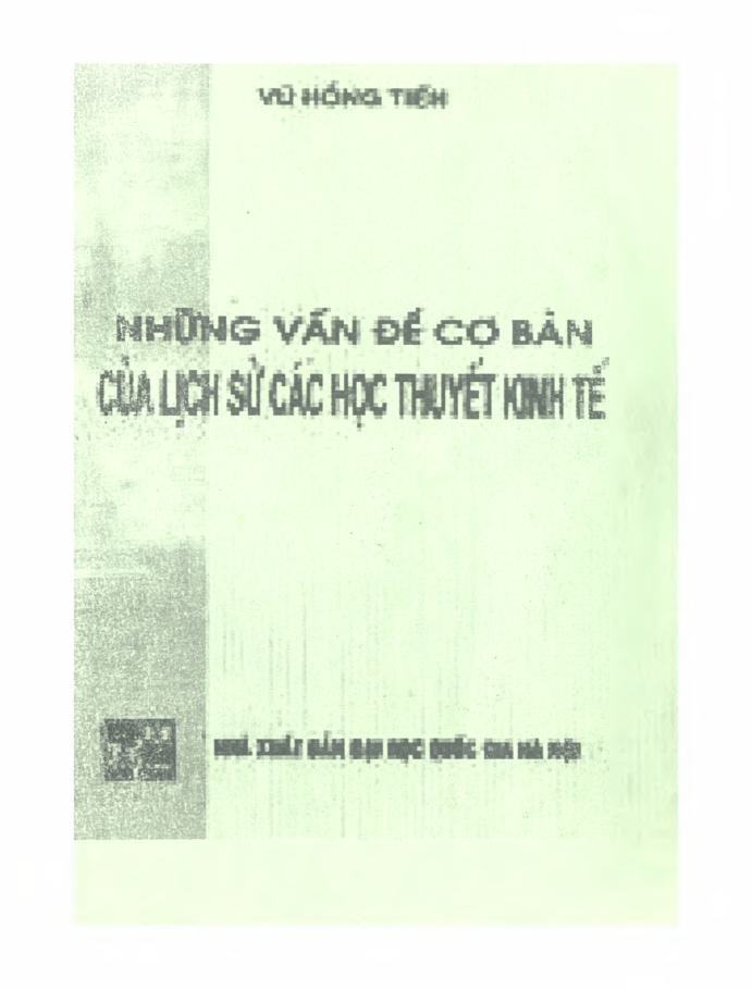 Những vấn đề cơ bản của Lịch sử các học thuyết kinh tế