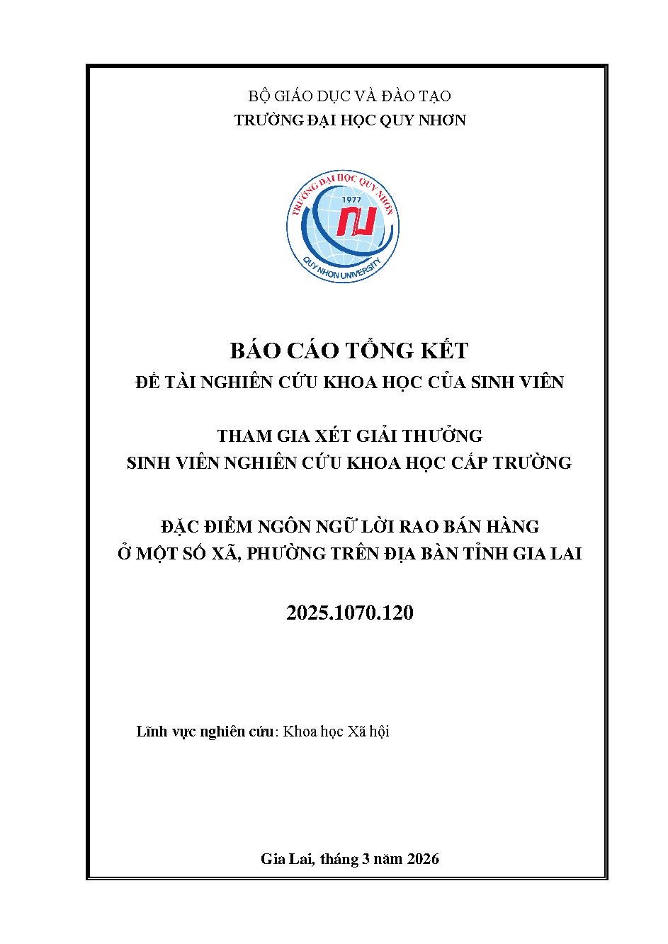 Đặc điểm ngôn ngữ lời rao bán hàng ở một số xã, phường trên địa bàn tỉnh Gia Lai