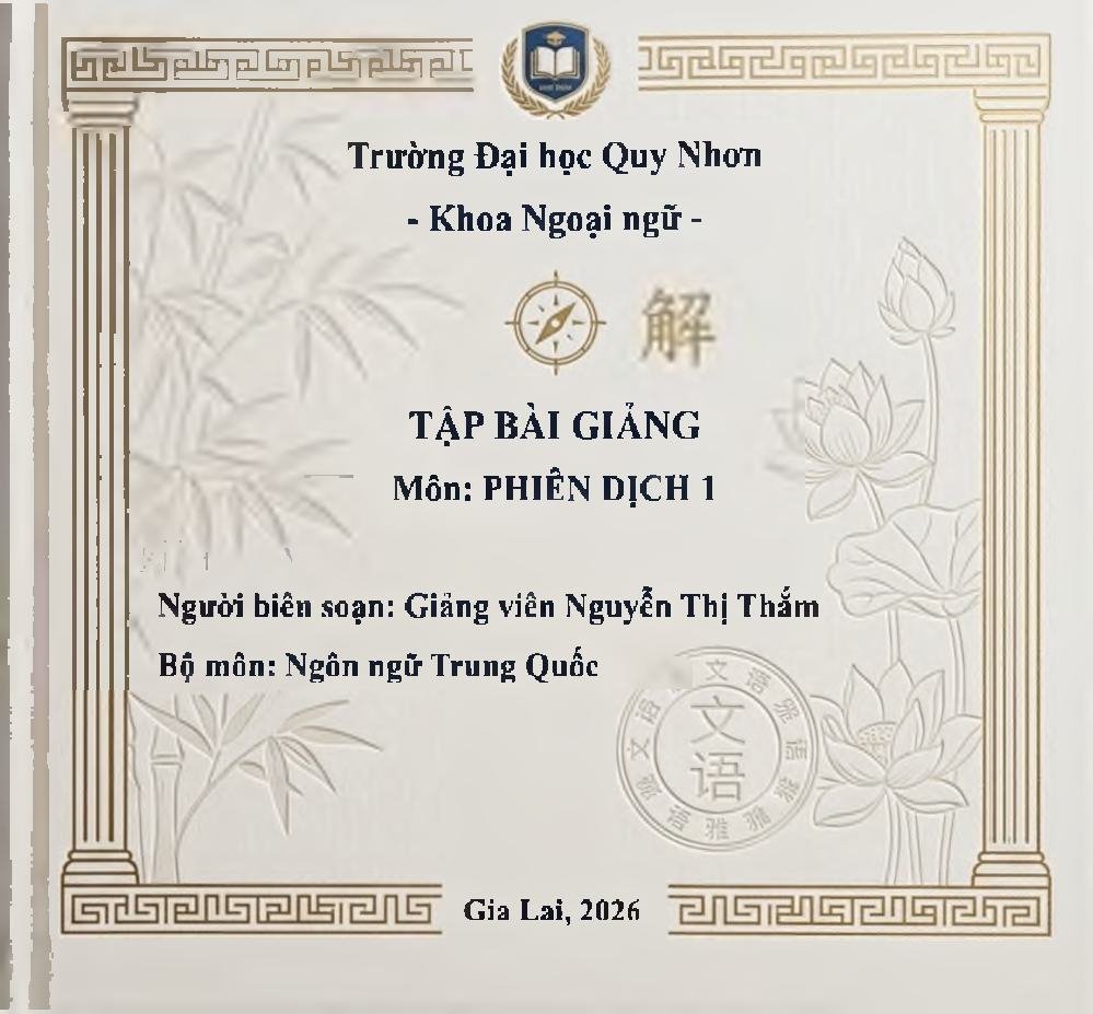 Tập bài giảng Phiên dịch 1