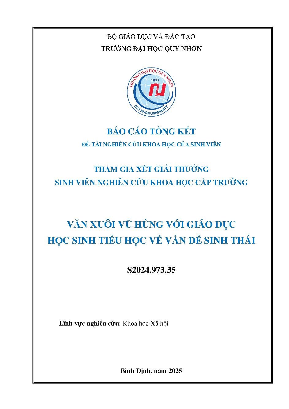 Văn xuôi Vũ Hùng với giáo dục học sinh tiểu học về vấn đề sinh thái