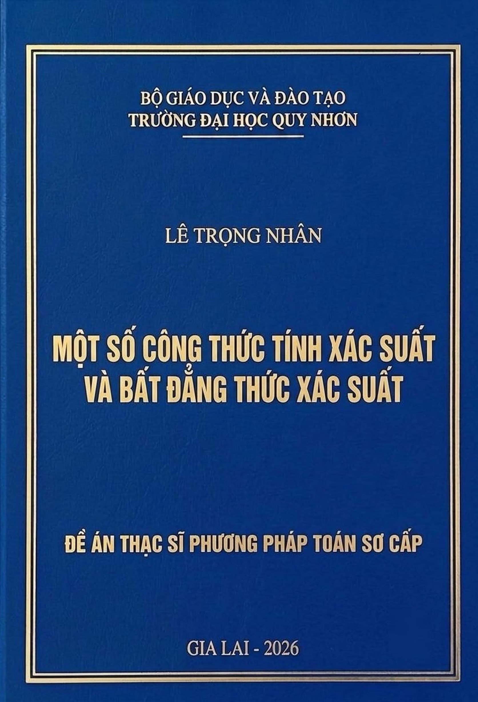 Một số công thức tính xác suất và bất đẳng thức xác suất