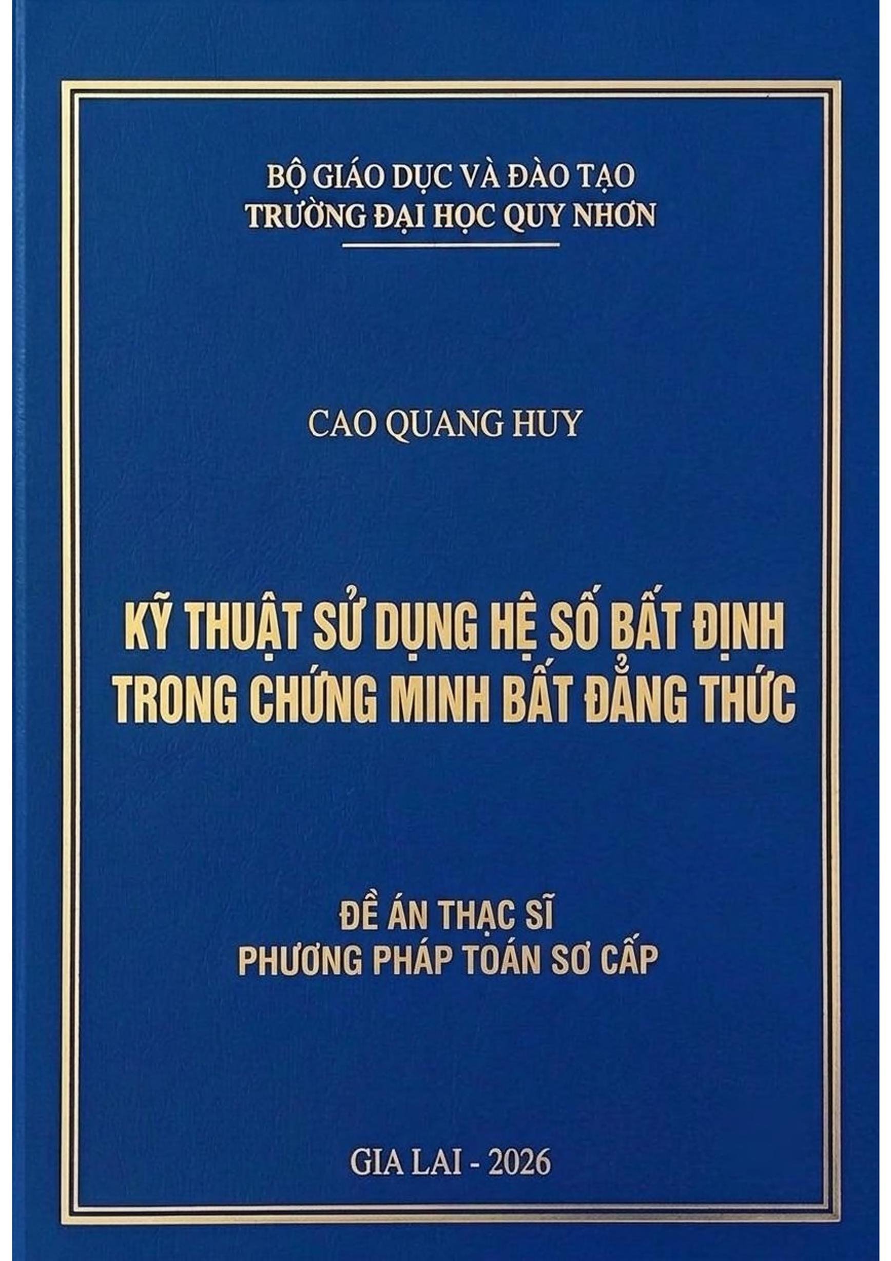 Kỹ thuật sử dụng hệ số bất định trong chứng minh bất đẳng thức