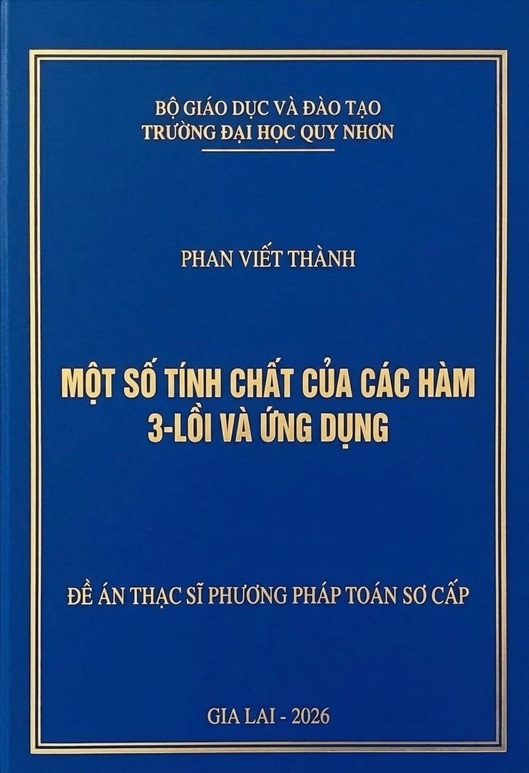 Một số tính chất của các hàm 3-lồi và ứng dụng