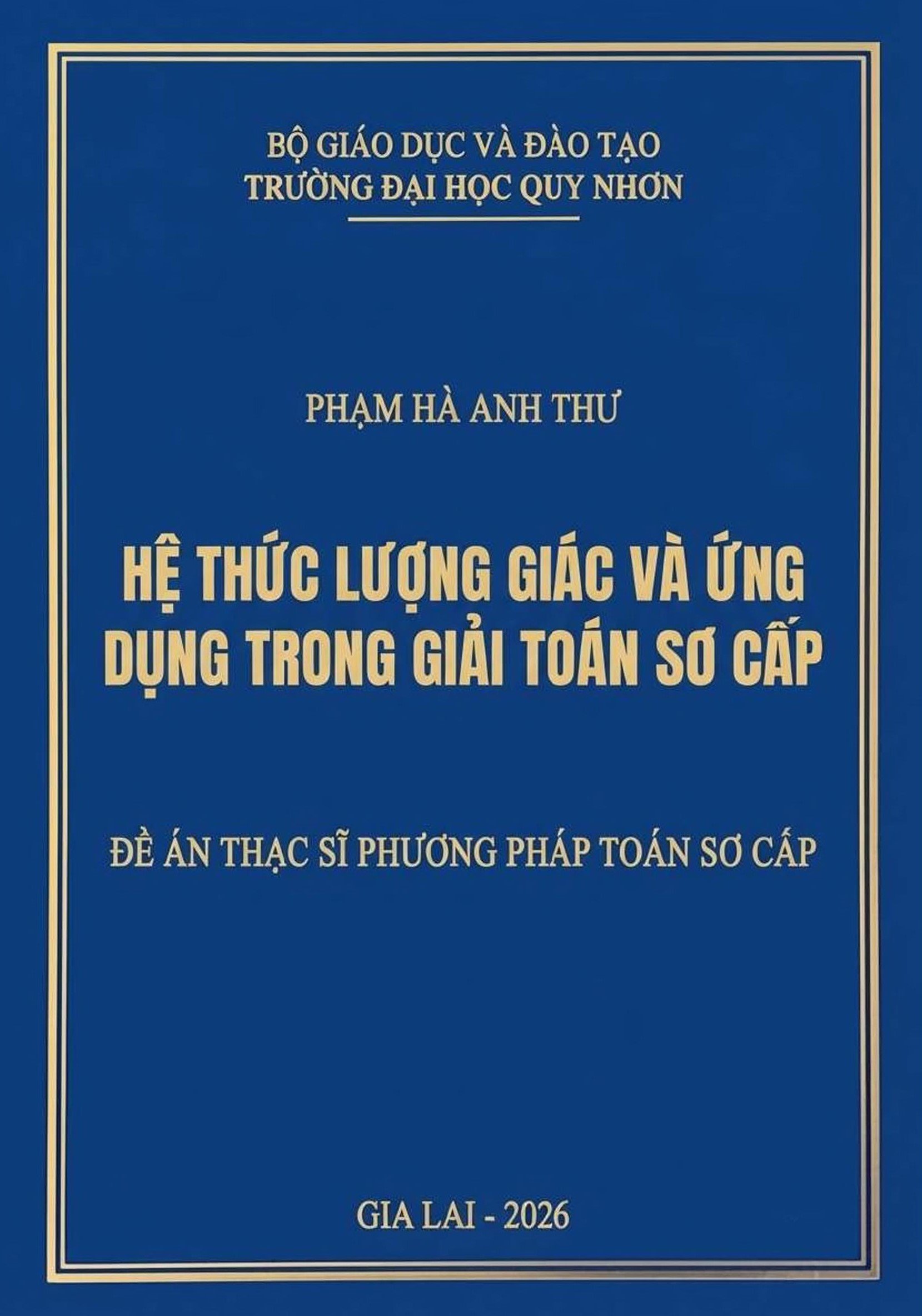 Hệ thức lượng giác và ứng dụng trong giải toán sơ cấp