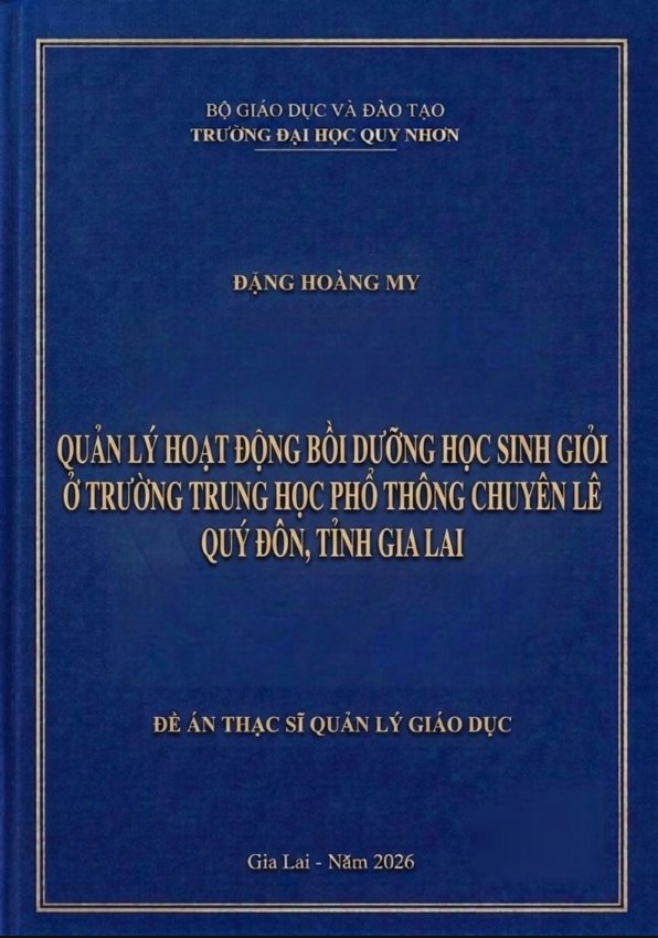 Quản lý hoạt động bồi dưỡng học sinh giỏi ở Trường Trung học phổ thông chuyên Lê Quý Đôn, tỉnh Gia Lai