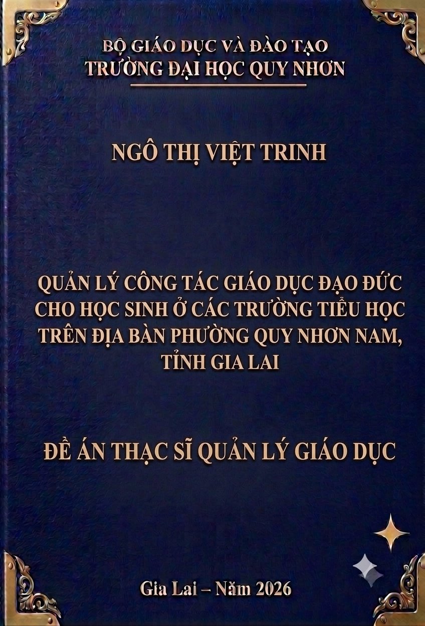 Quản lý công tác giáo dục đạo đức cho học sinh ở các trường tiểu học trên địa bàn phường Quy Nhơn Nam, tỉnh Gia Lai