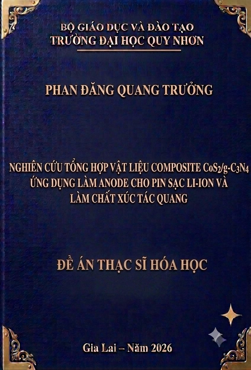 Nghiên cứu tổng hợp vật liệu composite CoS2/g-C3N4 ứng dụng làm anode cho pin sạc Li-ion và chất xúc tác quang