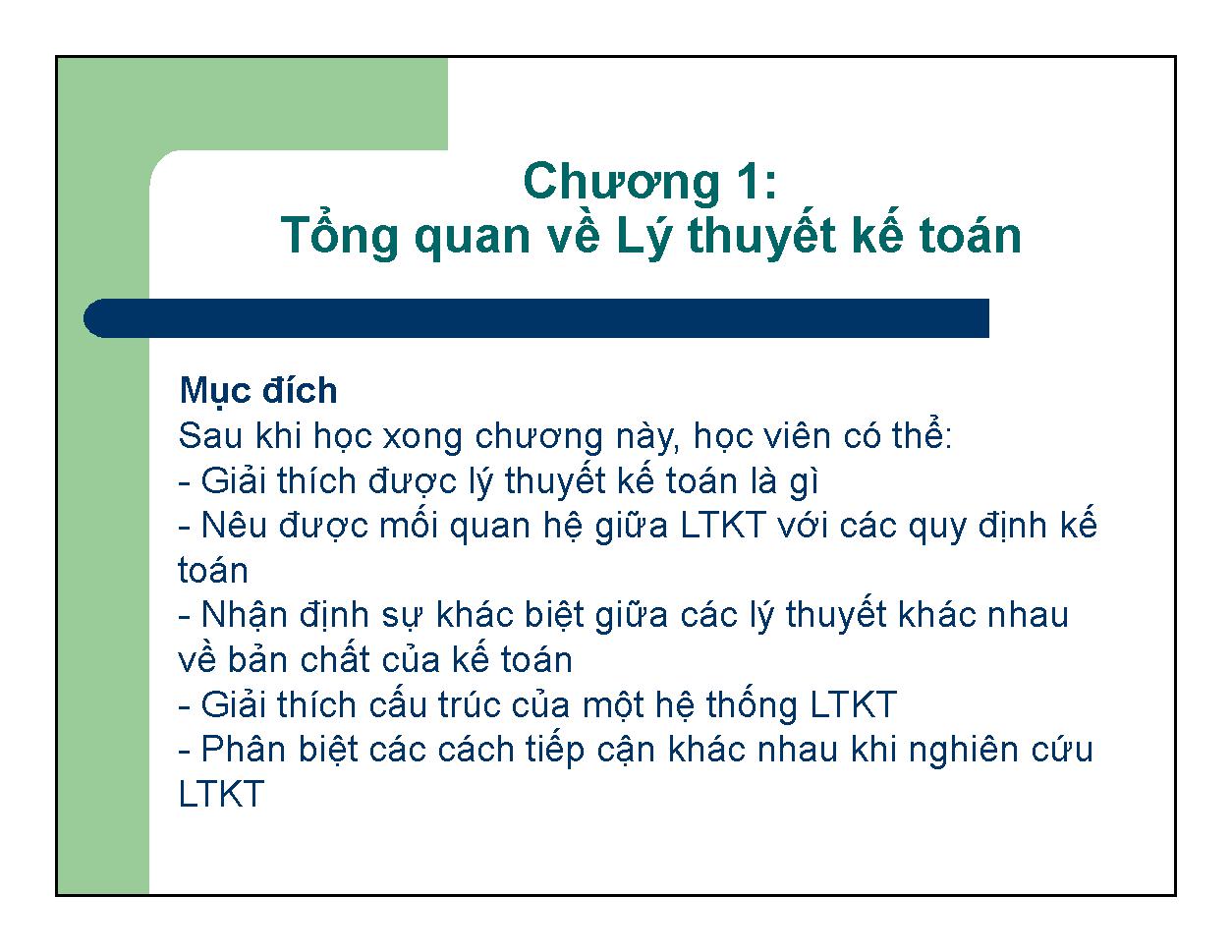 Bài giảng Lý thuyết kế toán