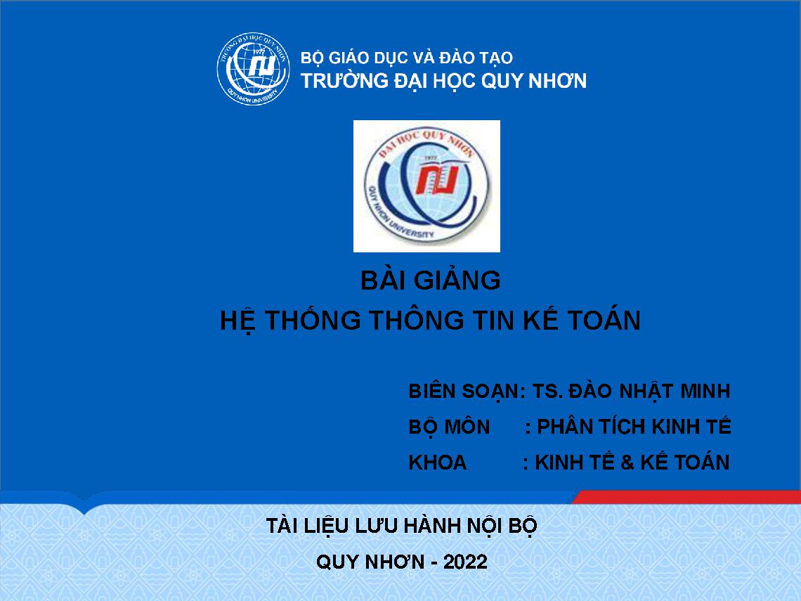 Bài giảng Hệ thống thông tin kế toán nâng cao